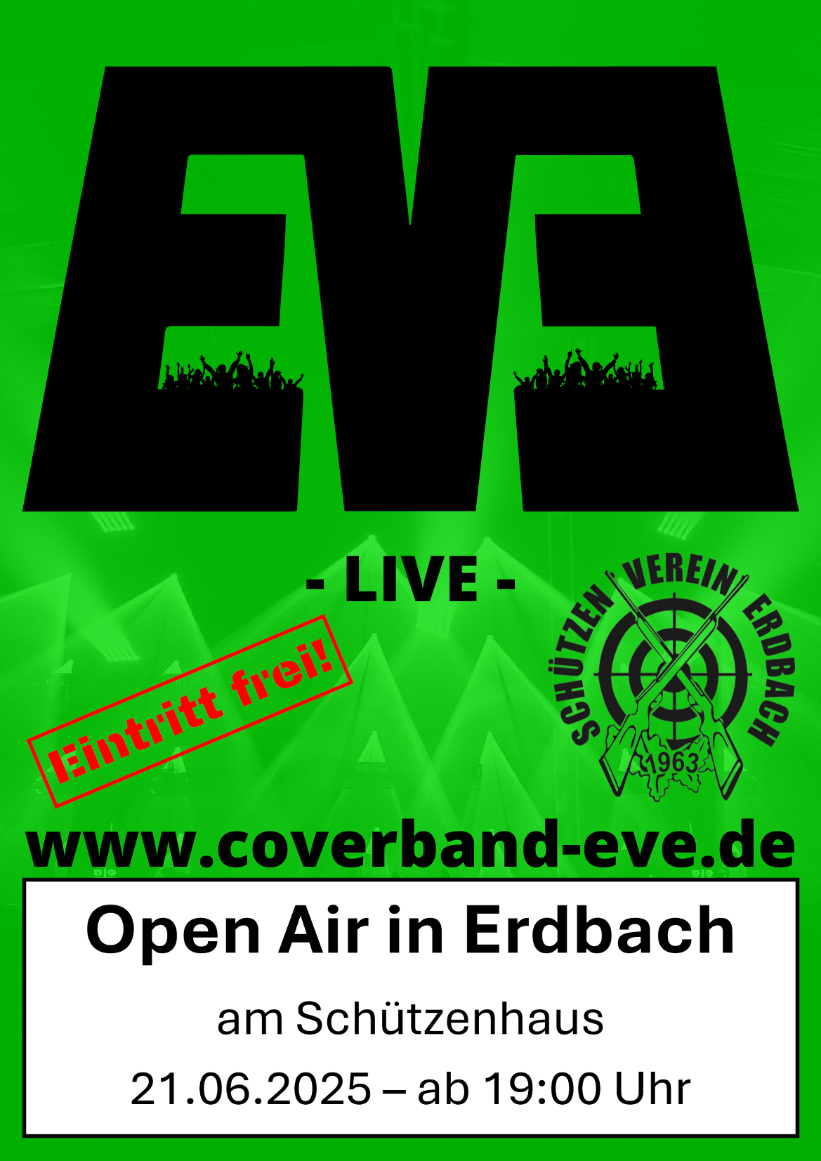 Du betrachtest gerade EVE – Open Air am Schützenhaus Erdbach (21.06.2025 – ab 19:00 Uhr)