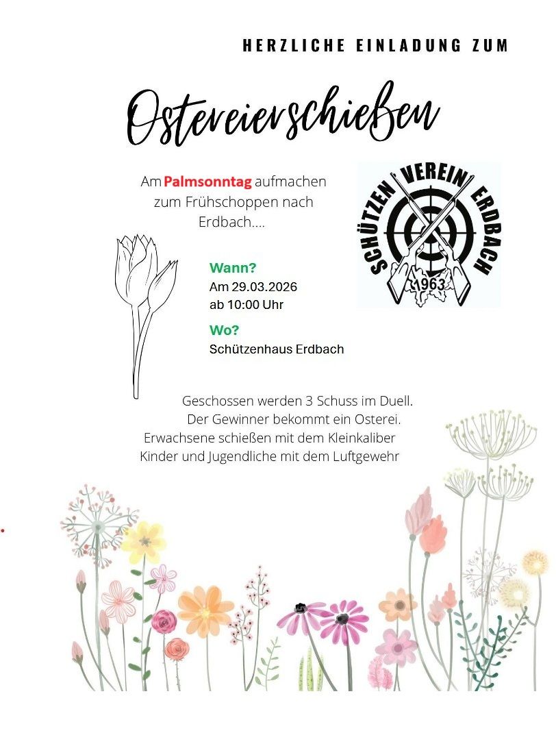Mehr über den Artikel erfahren Ostereierschießen am Palmsonntag (29.03.2026) ab 10 Uhr