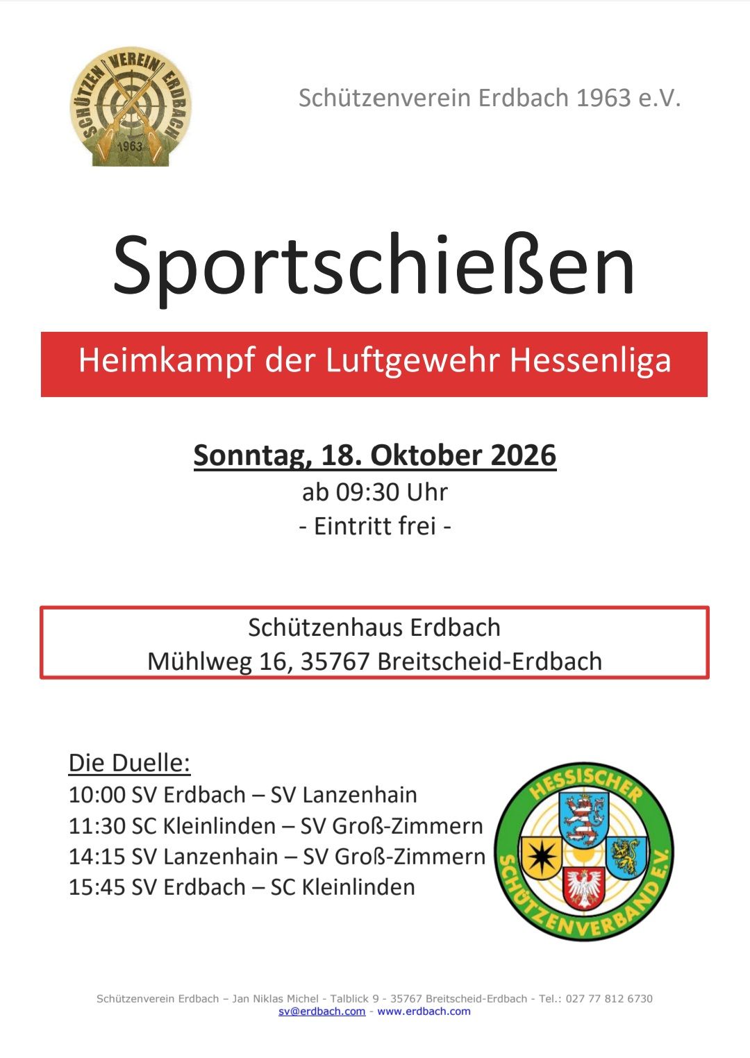 Mehr über den Artikel erfahren Hessenliga-Auftakt in Erdbach